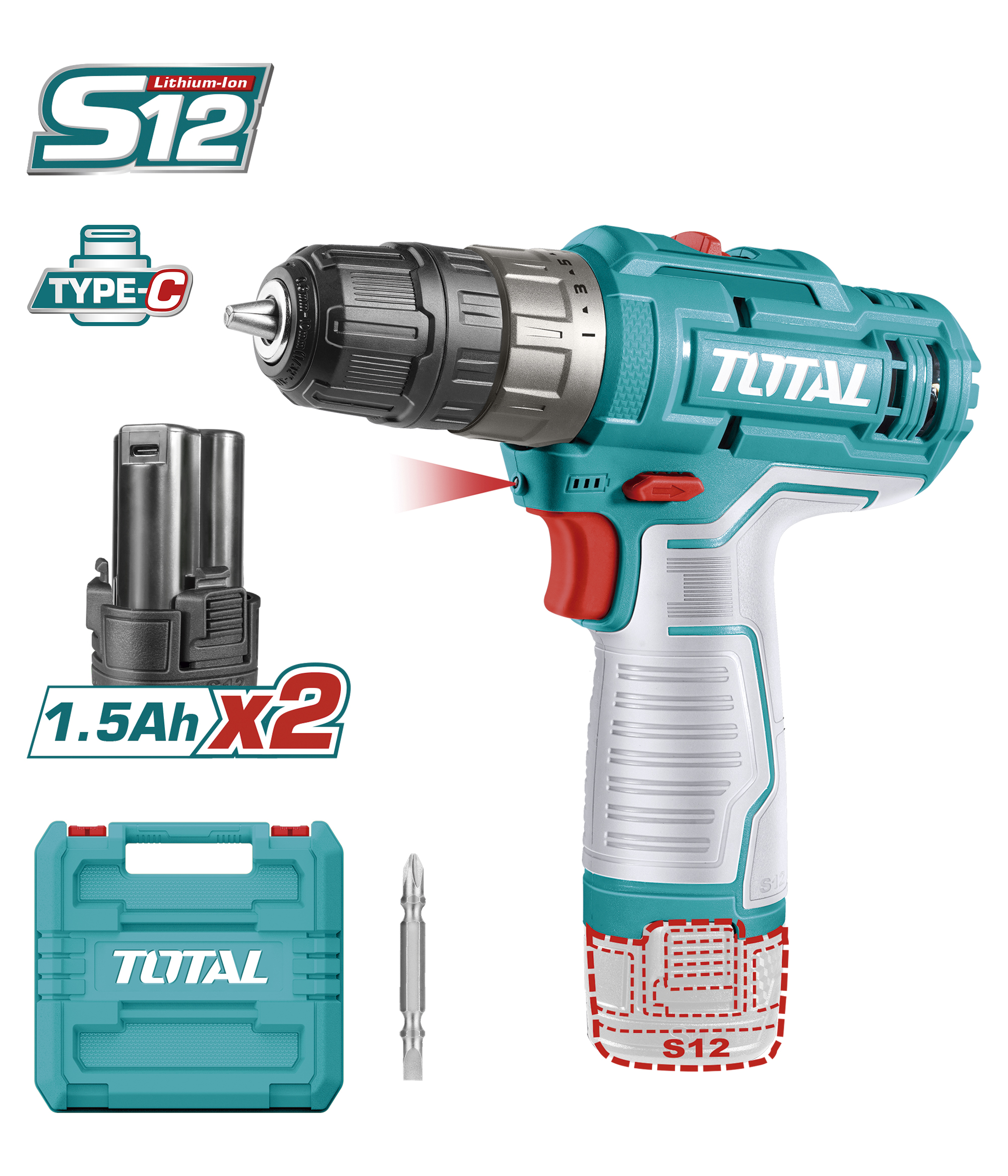 Berbequim aparafusadora a bateria TDLI12202 | 12 V