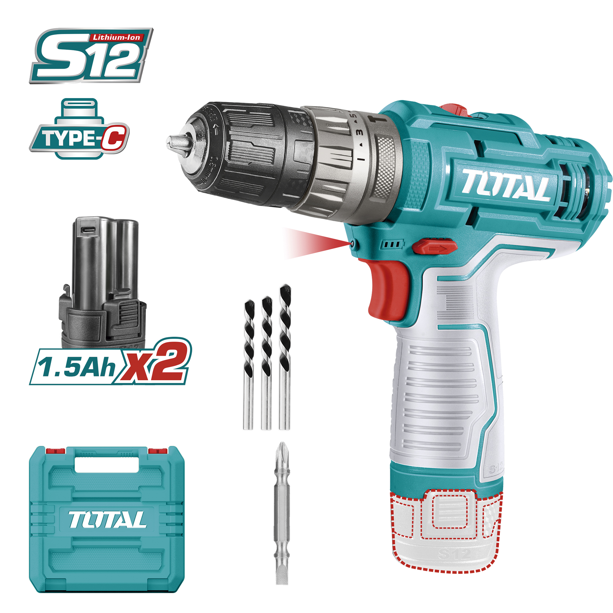 Berbequim combinado a bateria TIDLI12202 | 12 V
