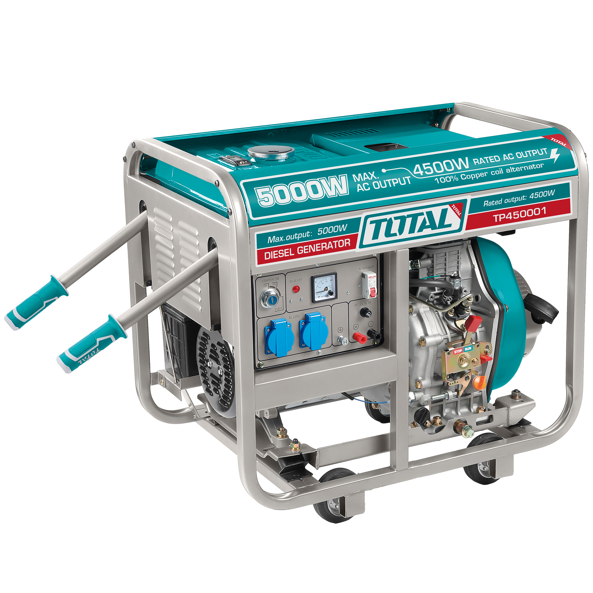 GERADOR portátil diesel aberto 5.0 kW - Monofásico TP450001 | 5.0 kW