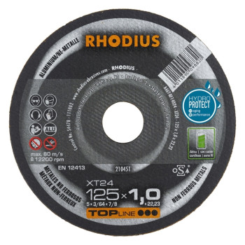 RHODIUS | Disco de corte para alumínio Ø 125 mm Rhodius XT24
