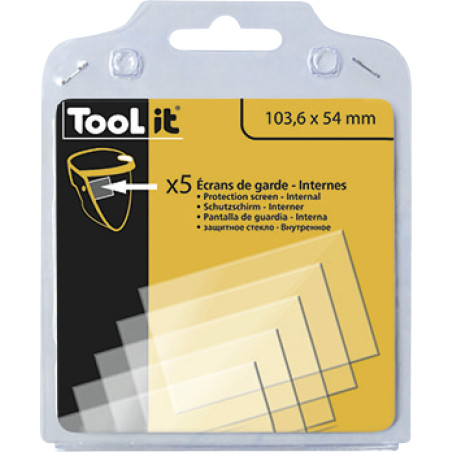 5 lentes internas 103,6 x 54 mm de substituição para máscara GYS