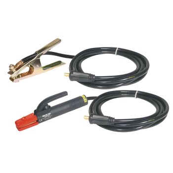 Kit Porta-eléctrodo 400 A + pinça de massa e cabos 4 m 50 mm² conector 13 mm