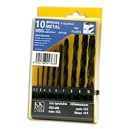 Estojo de 10 brocas para metais HSS laminadas Ø 1 a 10 mm