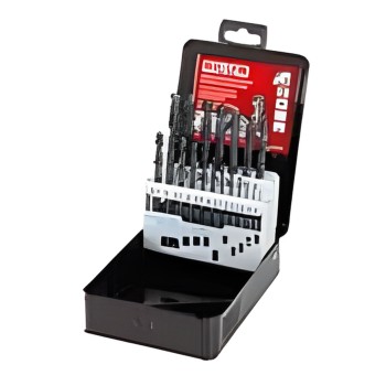 Estojo de 19 brocas para metais HSS rectificadas Ø 1 a 10 mm