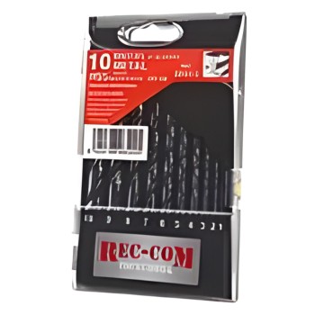 Estojo de 10 brocas para metais HSS rectificadas Ø 1 a 10 mm