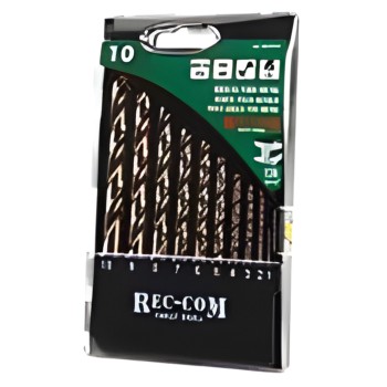 Estojo de 10 brocas para metais HSS cobalto 5% Ø 1 a 10 mm