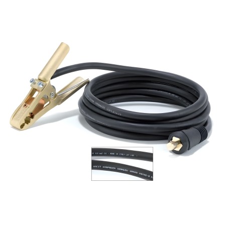 Pinça de massa OMEGA 4 em latão + cabo 35 mm² comprimento 4 m