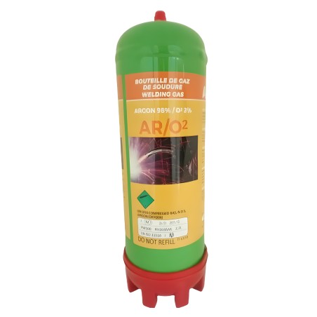Garrafa descartável de gás Argon + O² para soldadura de inox