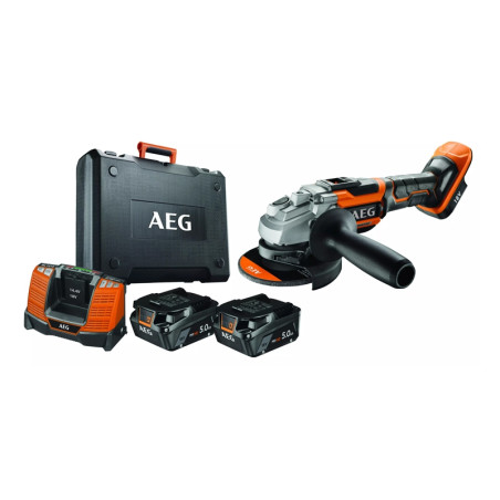 AEG Rebarbadora 125 mm sem fio 18 V em mala BEWS18-125BL-502C