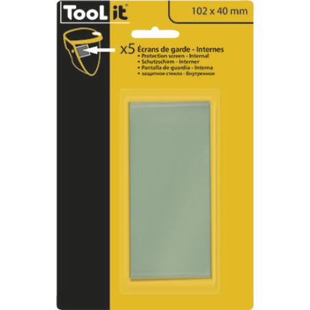 5 visores de proteção 110 x 90 mm externos para cagoula GYS