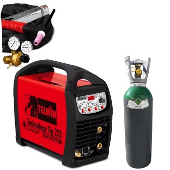 PACK : Máquina de soldar Telwin Dual 222 + kit TIG + Gás
