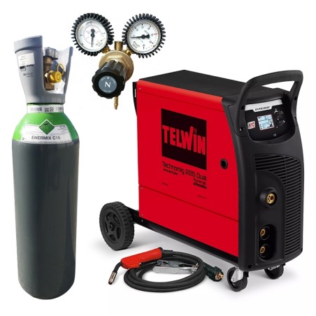 PACK : Máquina de soldar Telwin Dual 225 + Regulador + Gás