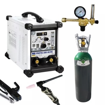 PACK : Máquina de soldar GYS PROTIG 200 AC DCHF + tocha 4m + Regulador + Gás
