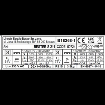 LINCOLN - B18268-1 Posto de soldar inverter Bester S211