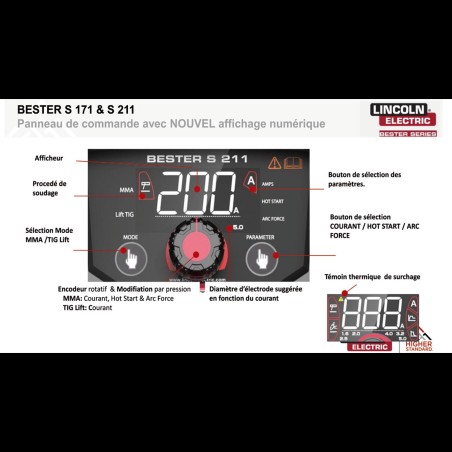 LINCOLN - PACK Posto de soldar inverter Bester S171
