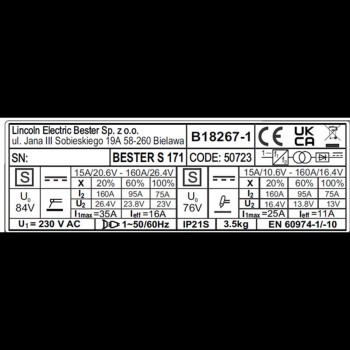 LINCOLN - PACK Posto de soldar inverter Bester S171