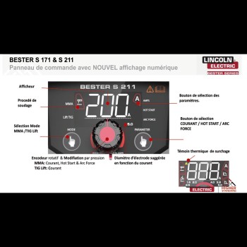 LINCOLN - PACK 1 Posto de soldar inverter Bester S211