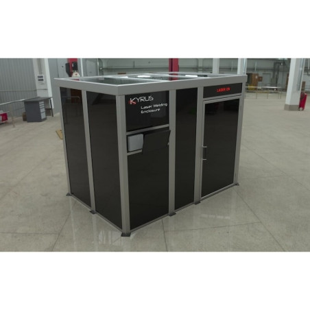 Cabine de soldadura laser classe 4 - 3x2m com porta de dobradiça