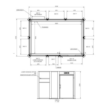 Class 4 laser welding booth - 3x2m with hinged door