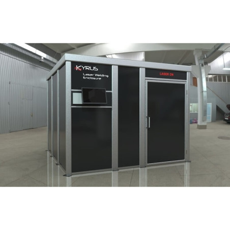 Cabine de soldadura laser classe 4 - 3x3m com porta de dobradiça