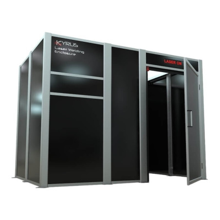 Cabine de soldadura laser classe 4 - 3x3m com porta de dobradiça