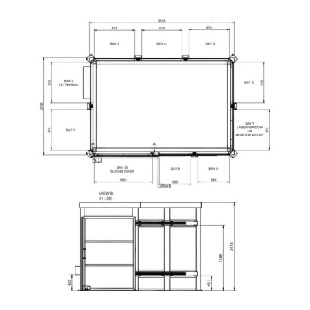 Cabine de soldadura laser classe 4 - 3x2m com porta deslizante