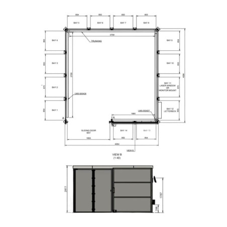 Cabine de soldadura laser classe 4 - 4x4m com porta deslizante