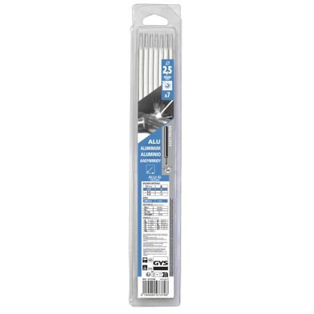 7 eléctrodos 2,5mm para soldadura ALUMÍNIO GYS