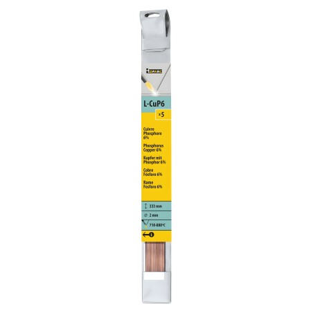 5 varetas de cobre fósforo 6% Ø2.0 (C.333mm)