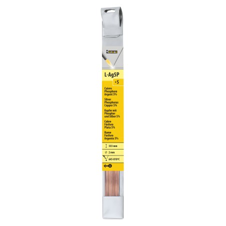 5 varetas de cobre fósforo prata 5% Ø2.0 (C.333mm)