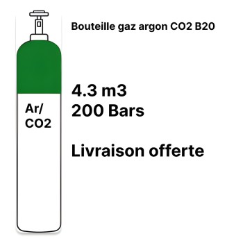 Argon CO2 15% Welding Gas Cylinder - B20 - 4.3m³
