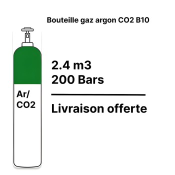 Garrafa de gás de soldadura Árgon CO2 15% - B10 - 2,2m³