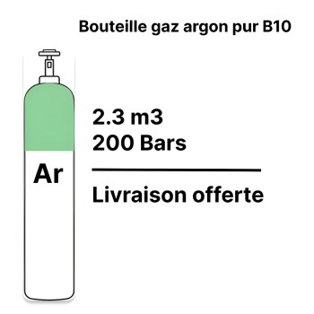 Garrafa de gás de soldadura Árgon Puro - B10 - 2,2m³