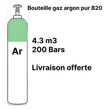 Garrafa de gás de soldadura Árgon Puro - B20 - 4,3m³