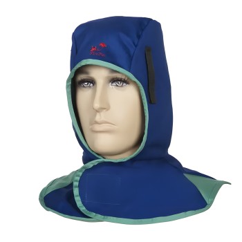 Capuz de soldadura azul, ignífugo