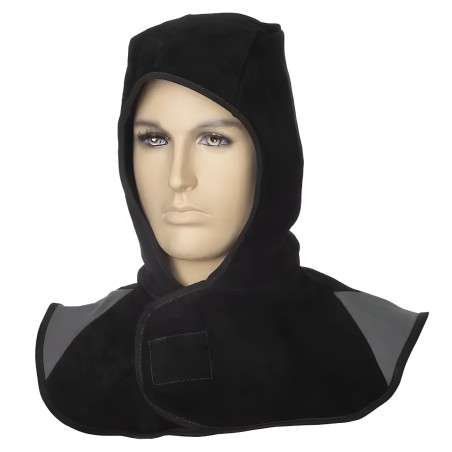Capuz em couro crosta preto - 23,82 €