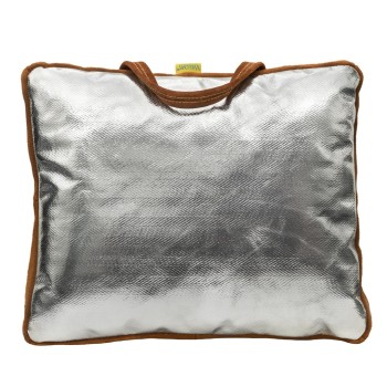 Split bovine leather/aluminised welding cushion