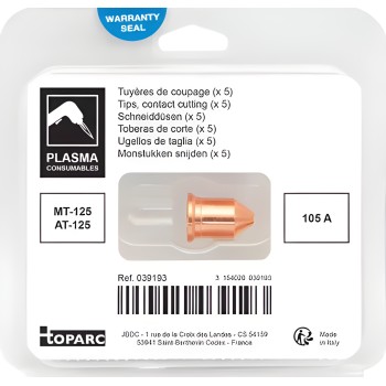 5 bicos de corte 105 A para tocha plasma MT-125 / AT-125