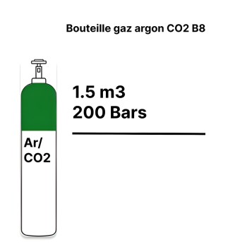 Recarga de garrafa de gás Árgon CO2 - B8 - 1,5m³