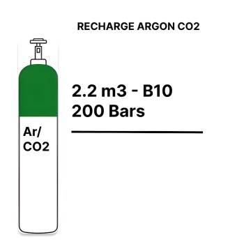 Recarga garrafa Gás Árgon CO2 - B10 - 2,3m³ - 120,00 €