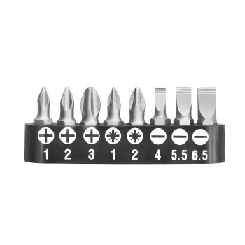 Jogo de 9 pontas 1/4'' com porta-pontas TACSD3091