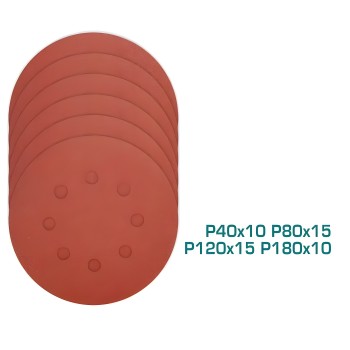 Jogo de 50 folhas abrasivas redondas TAC7315011