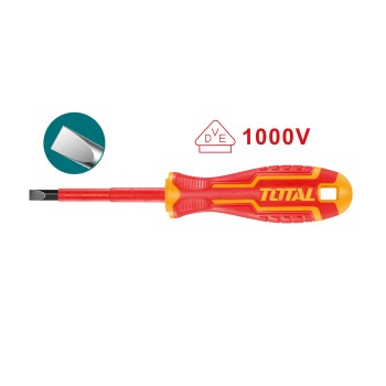 Chave de fendas isolada de lâmina plana THTIS | SL6 x 150 mm | Cromo-vanádio (Cr-V)