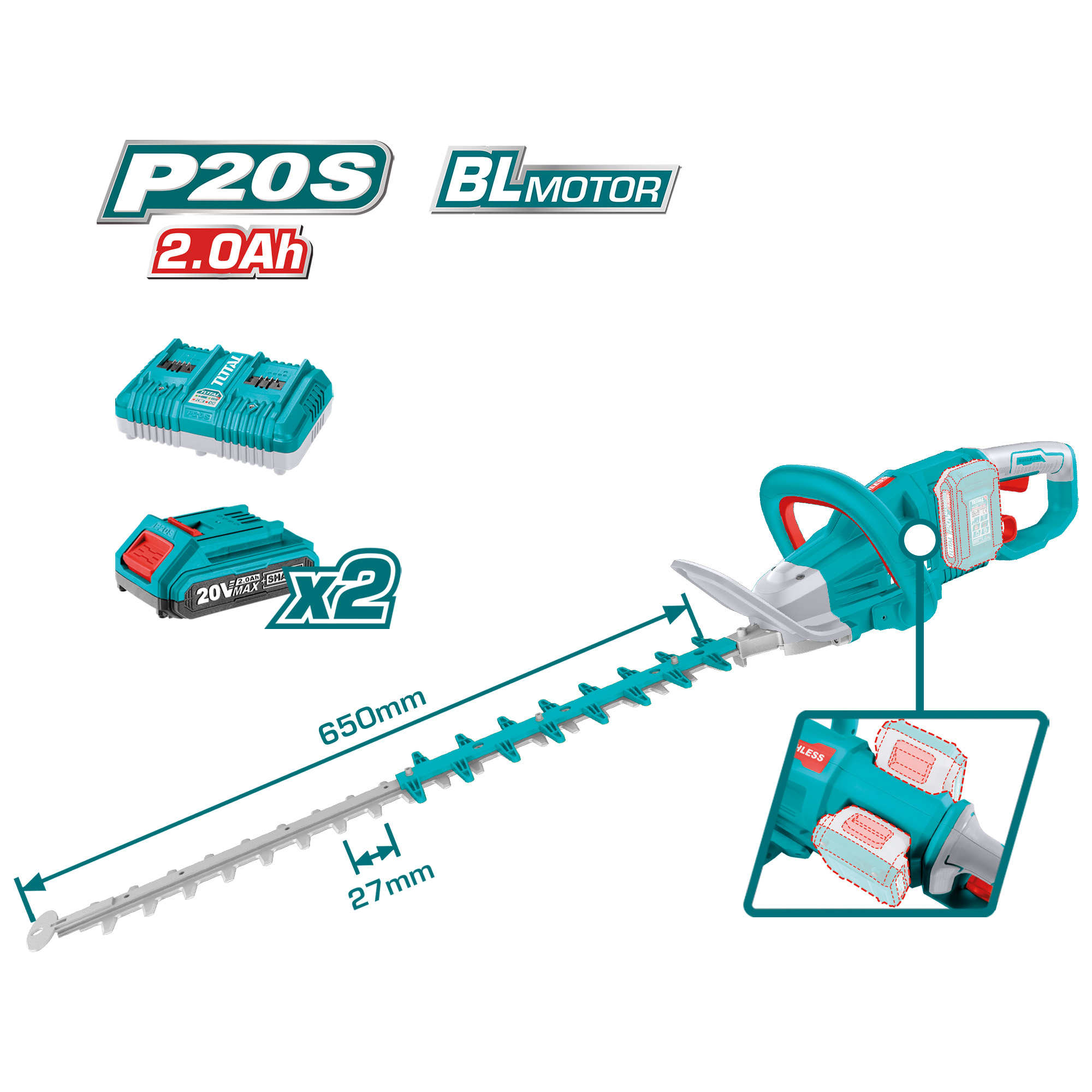 Brushless Battery Hedge Trimmer  THTLI400282 | 40 V