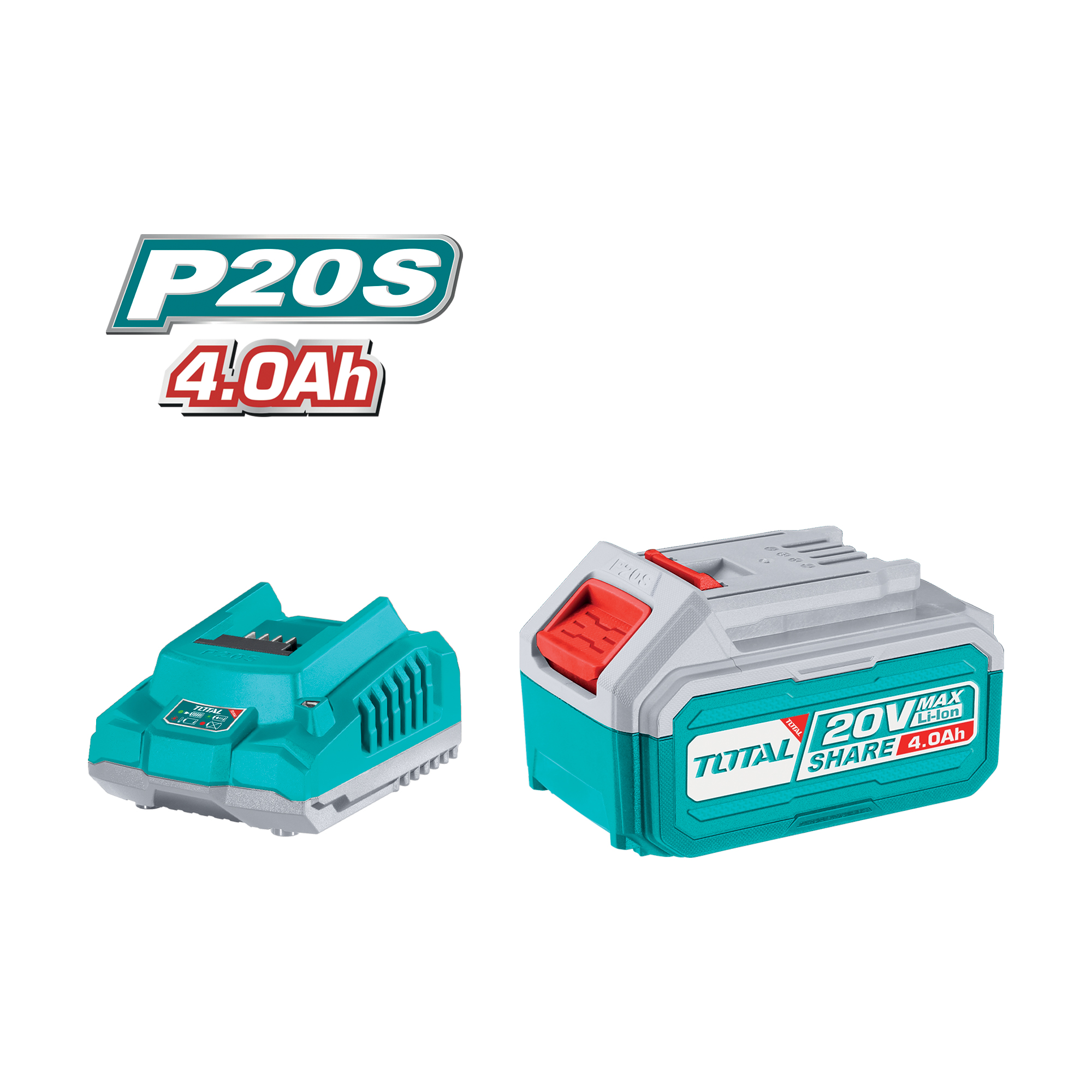 Jogo de bateria 4Ah + carregador rápido TFBCPK1214 | 20 V - 4 Ah