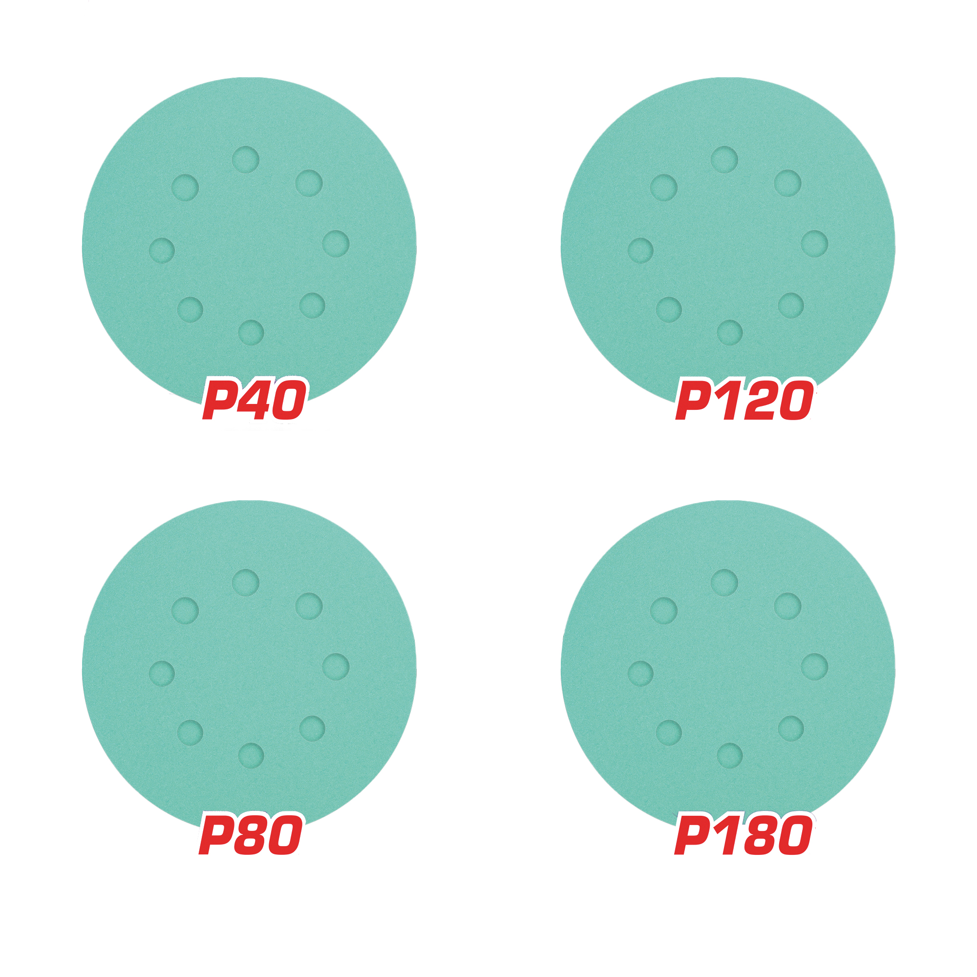 Jogo de 50 folhas abrasivas redondas TAC125050 | Ø125 mm
