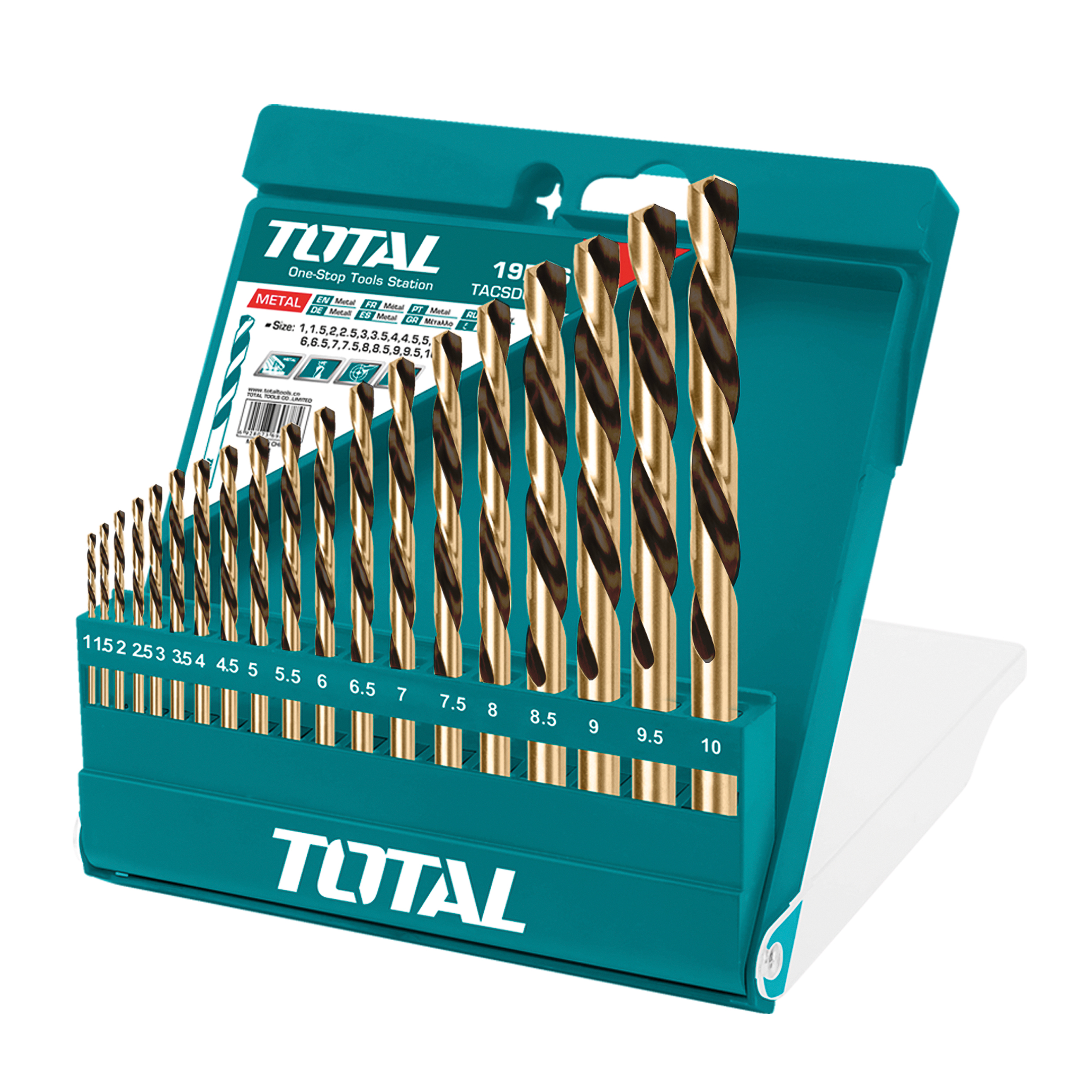Jogo de 19 brocas para metal TACSD0195 | HSS