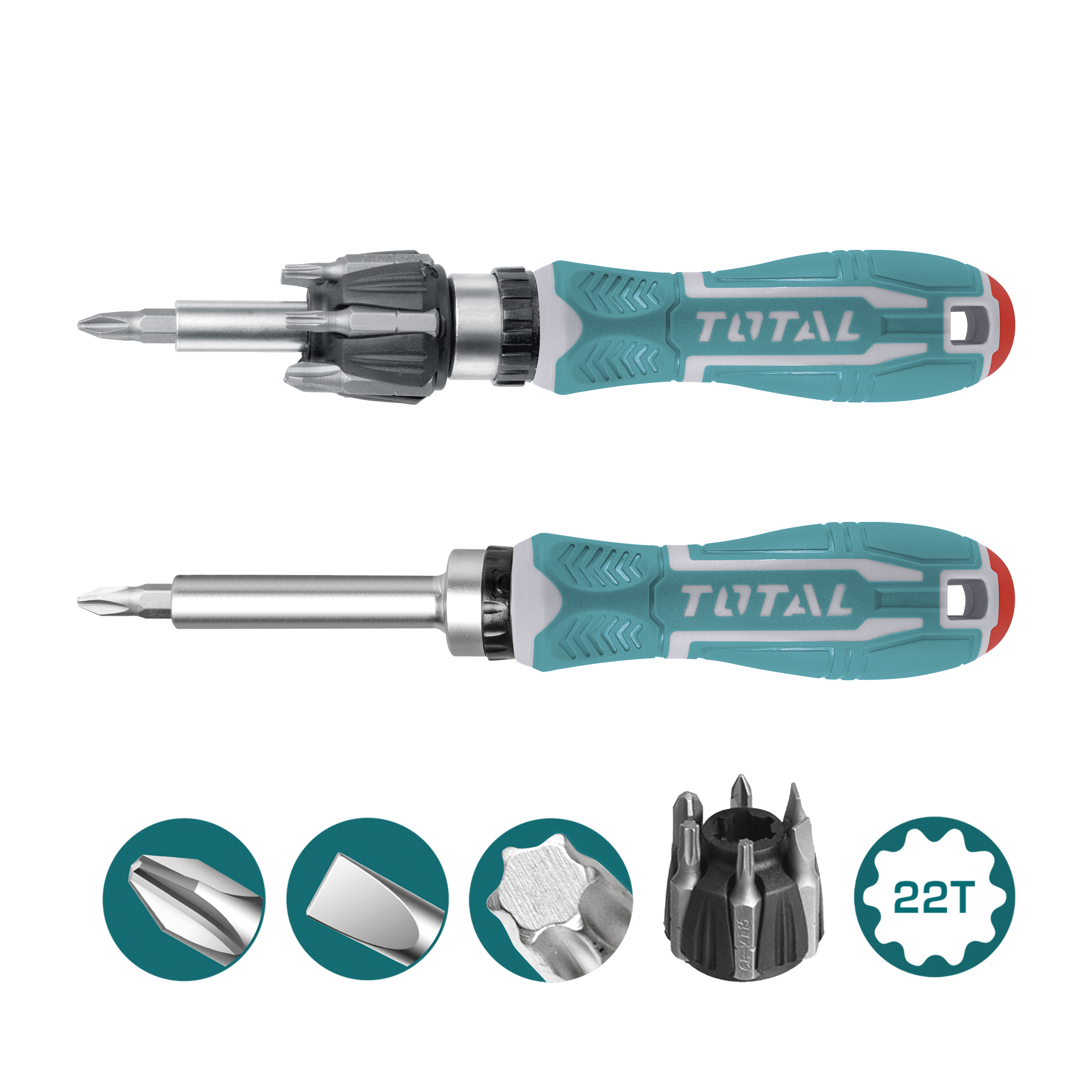 Chave de parafusos com 7 pontas intercambiáveis TACSD30086