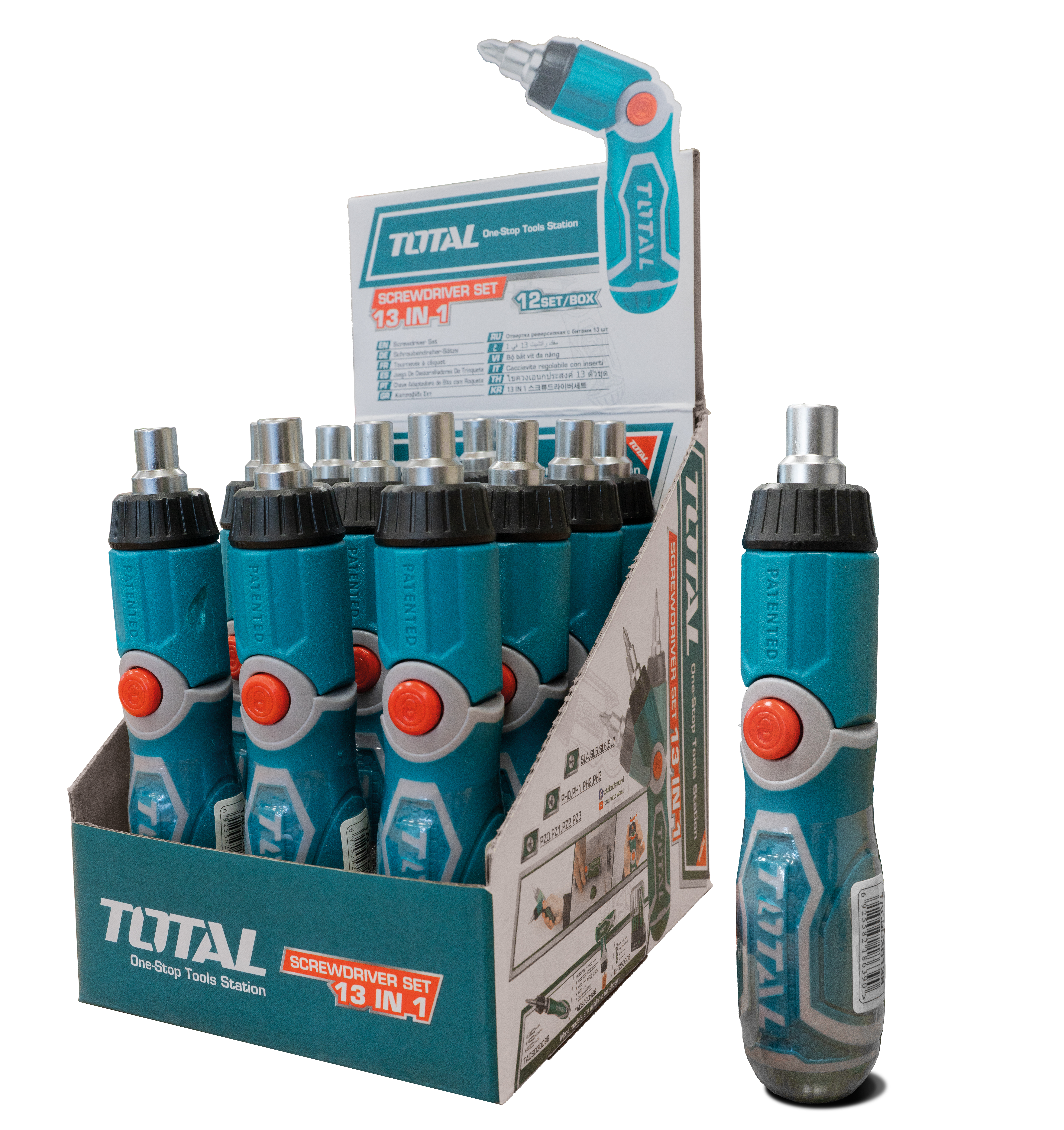 Chave de parafusos com 7 pontas intercambiáveis TACSD30086