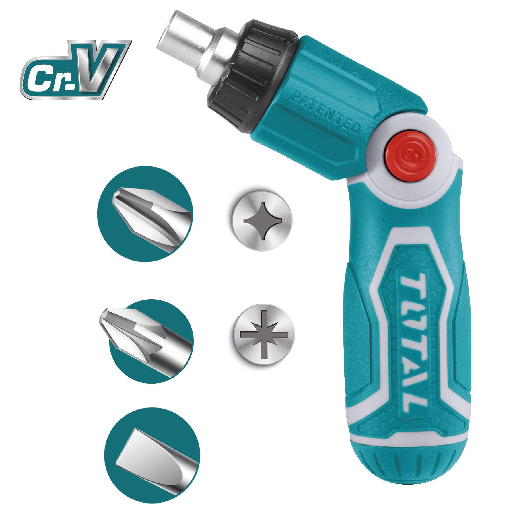 Chave de parafusos articulada com 12 pontas TACSD30136 | Cromo-vanádio (Cr-V)